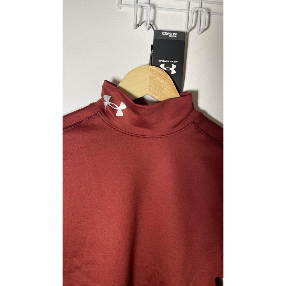 Under Armour Men's ColdGear® Elite Mock Long Sleeve Red Size Small NWT 1386942 - Picture 2 of 6